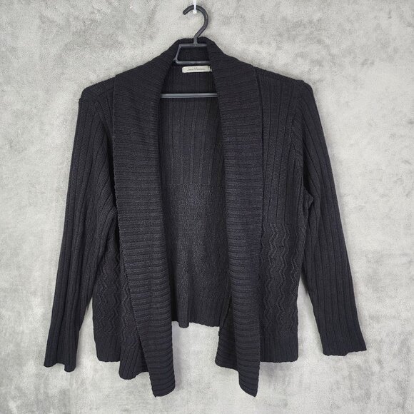 Womens Black Jason Maxwell Open Front Cardigan Sweater 100% Acrylic Size 3X - Picture 2 of 9